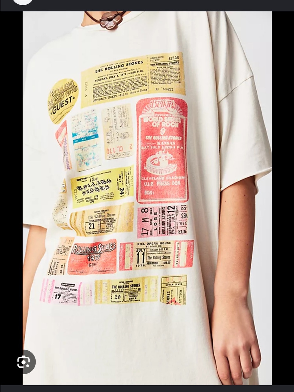 Daydreamer Free People Rolling Stones Ticket Collage Tee (set of 2)